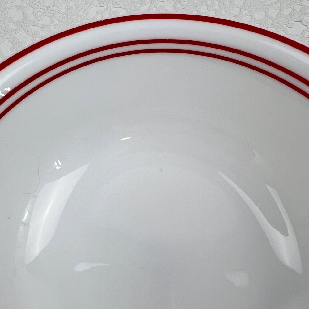 Corelle Vitrelle 3 Coupe Cereal Soup BowlsC lassic Cafe Red White Red Band Edge - Picture 8 of 10